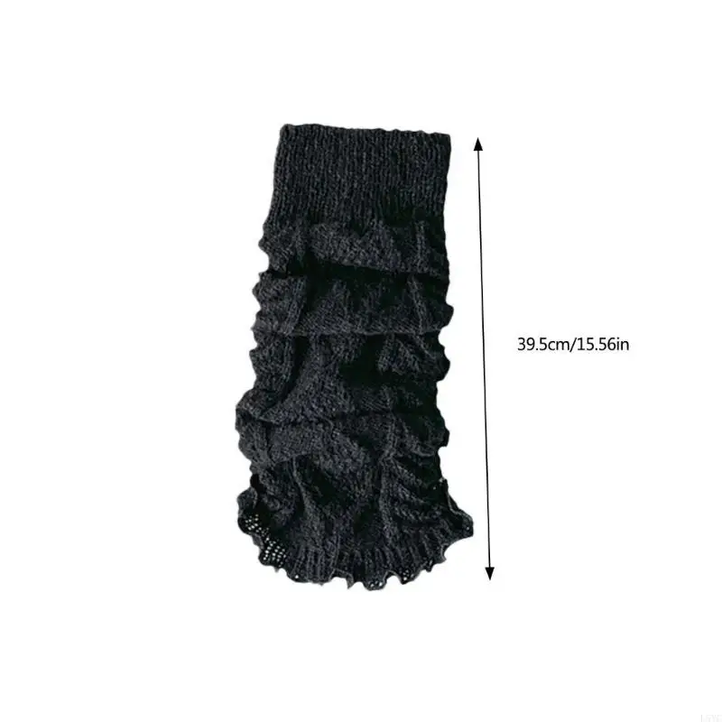 L5YC Estética Estética Cabe cable Femenina Estecadura pierna Stretch Covers Boot Covers Sweet Rusfled Trims Plised