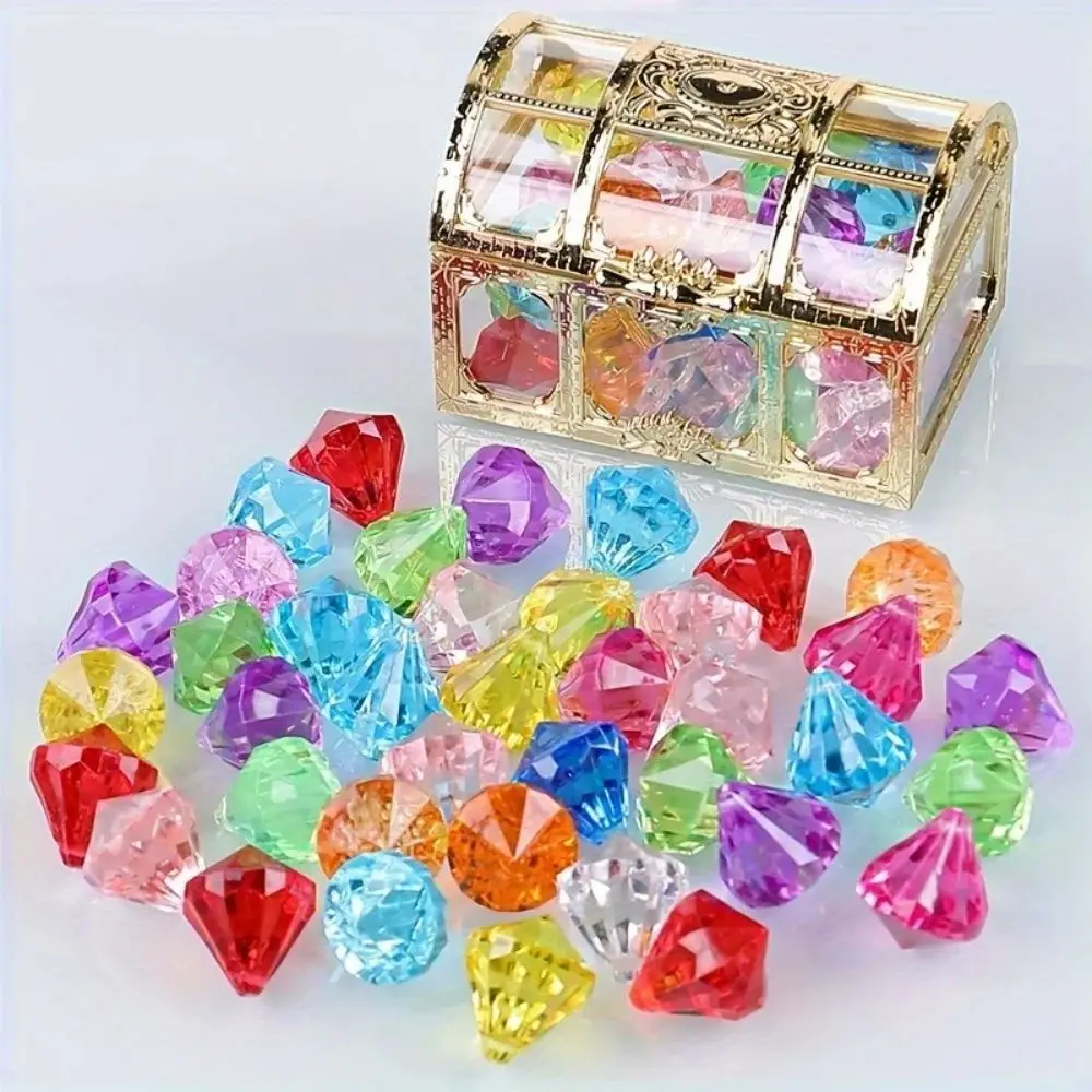 10pcs Colorful Mixed Color Gems Pool Toy Colorful Diamond Underwater Gem Diving Dive Throw Toy Set Swimming Training Gift Toy