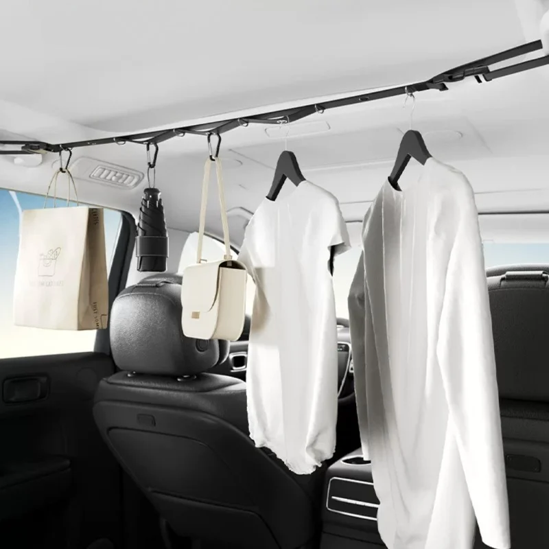 Car Clothesline 83cm-119cm Adjustable Clothes Storage Hanger Portable Car Clothes Hanger Rope 10KG Large-Bearing for Traveling