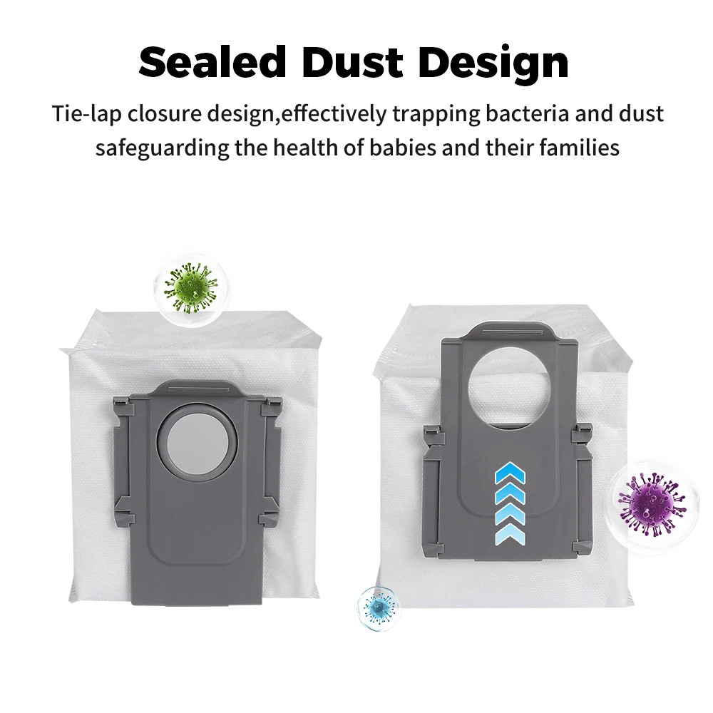 قطع غيار أكياس الغبار لـ Roborock Qrevo Master/P10S Pro/V20 /S8 MaxV Ultra /S8 Max Ultra جهاز آلي لتنظيف الأتربة جزء كيس الغبار