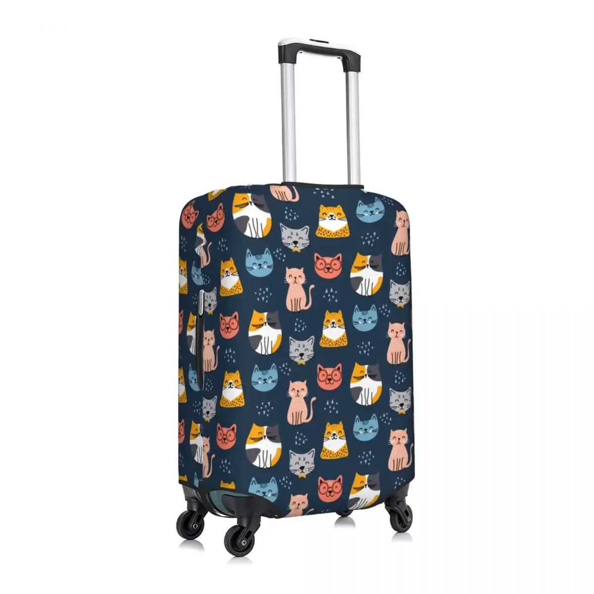 Custom Colorful Cartoon Kitten Cat Suitcase Cover Elastic Travel Luggage Covers for 18-32 inch