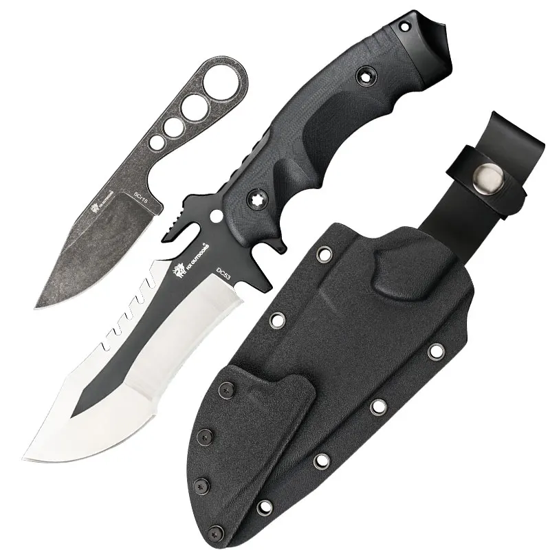 Hx Outdoors DC53 Survival Tactical Knife,Hunting Knives,FullTang Rescue Knife ,Camping Tool 61Hrc G10 Handle Kydex Dropshipping