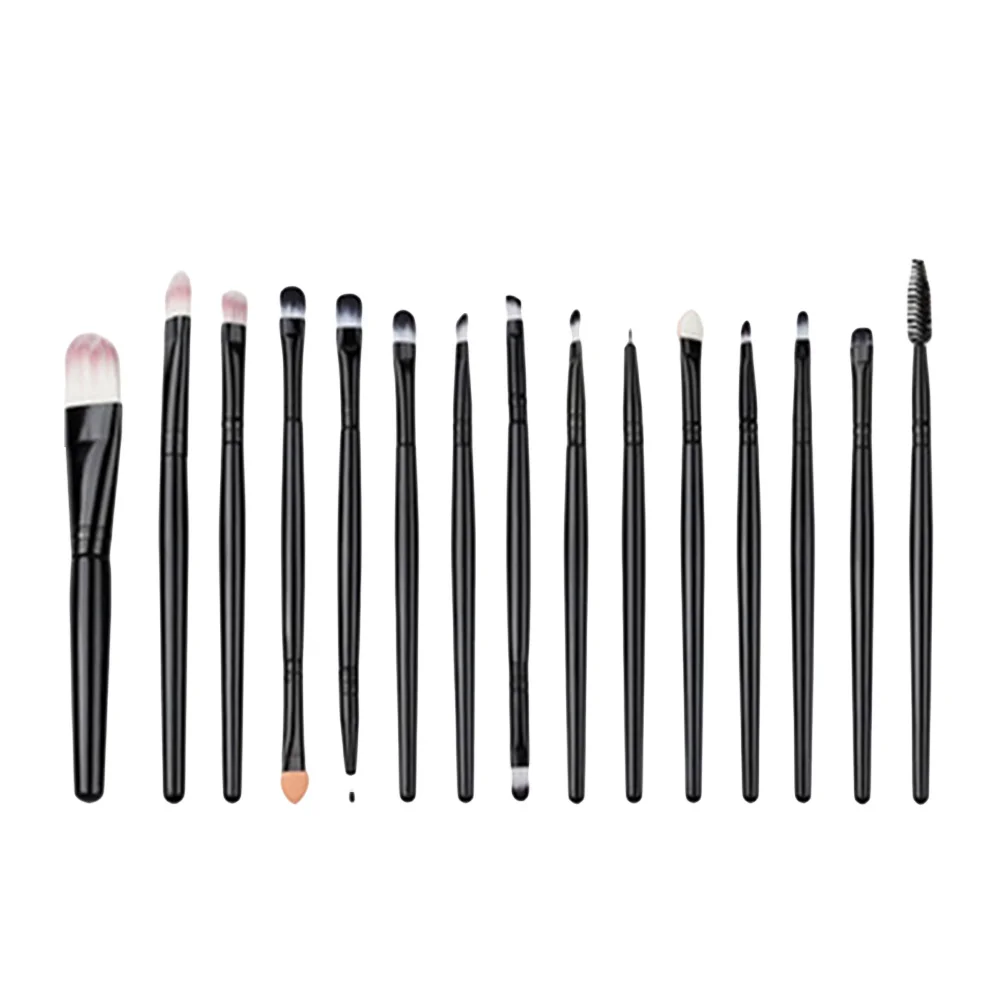 Juego de brochas de maquillaje de ojos, Kit completo profesional de fibras sintéticas para base en polvo, sombra de ojos, mezcla de arrugas, delineador de labios, 15 Uds.