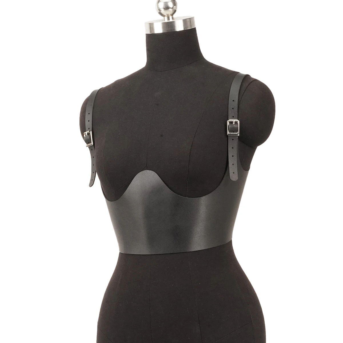 

Женский модный широкий кожаный пояс-корсет, моделирующий фигуру, от талии до плеч, кожаный ремень-корсет, готические аксессуары для одежды