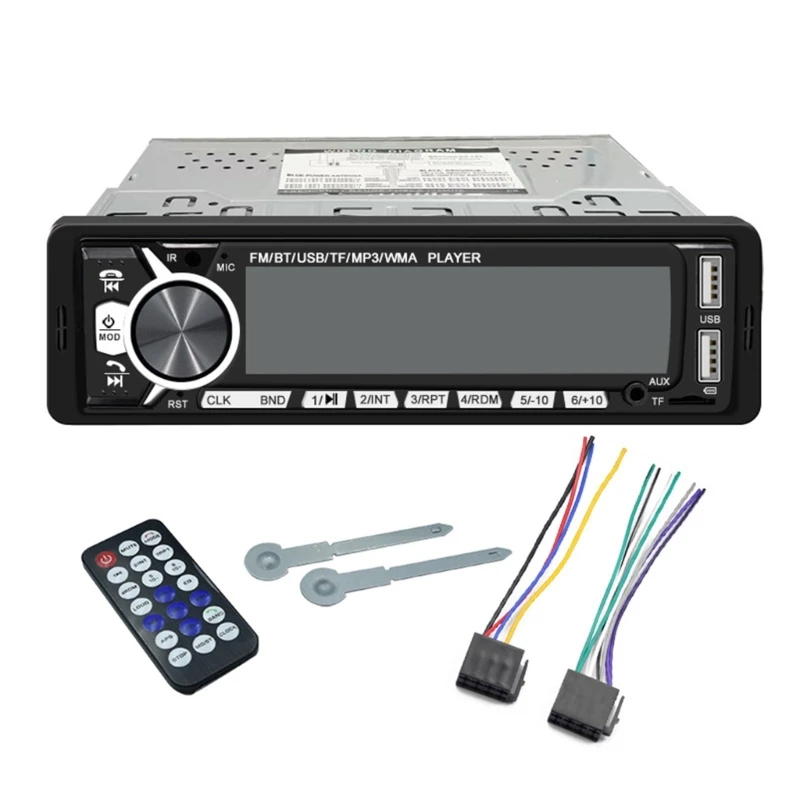 

1 Din Radio Car Stereo Wireless MP3 Player Auto HandsFree USBSD FM Receiver AudiosSystem With Aux Input Remote Control