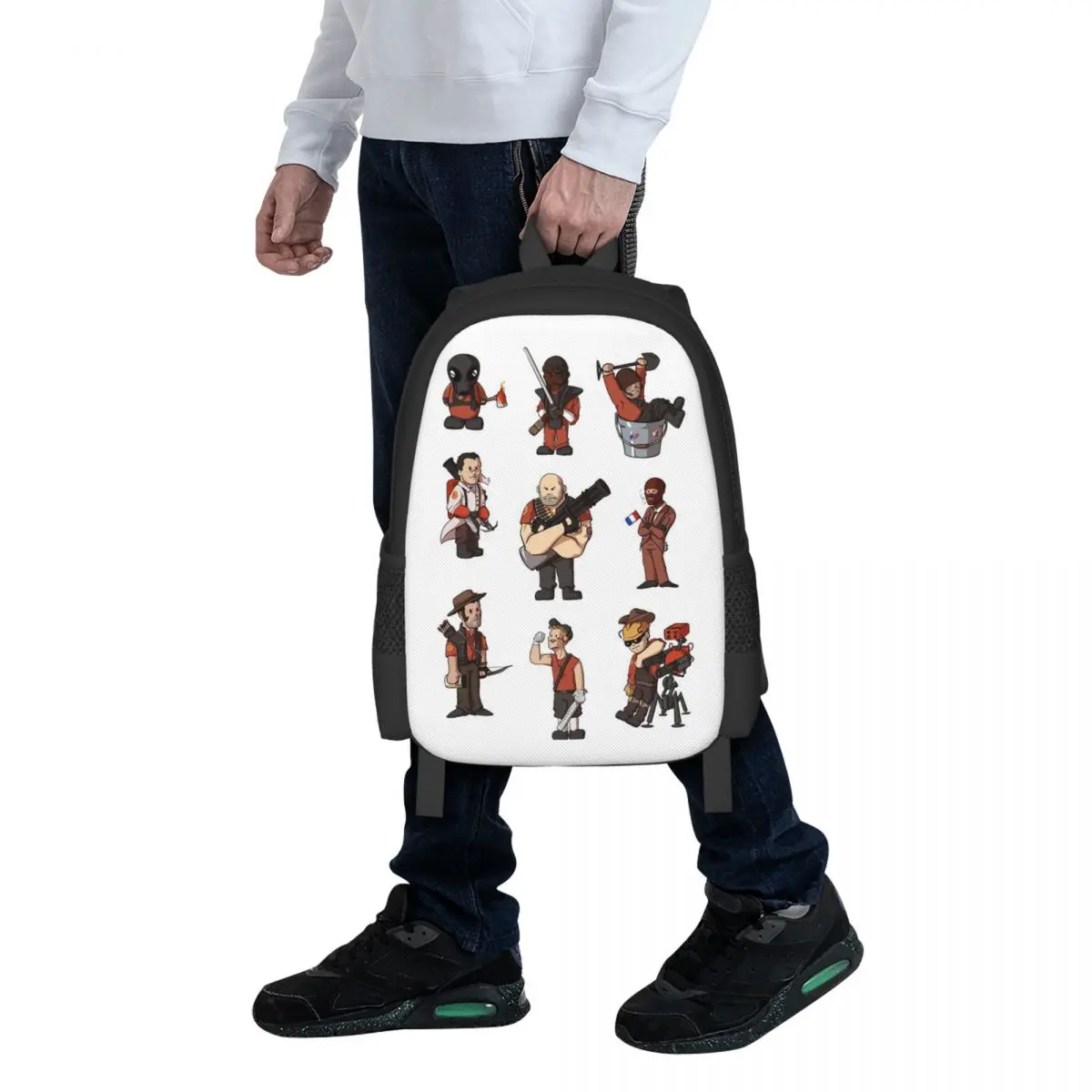 

TF2 Mercs RED TEAM Student Backpack School Bag Hiking Travel Daypack for Boys Girls Fashion Bookbag Shoulder Bags