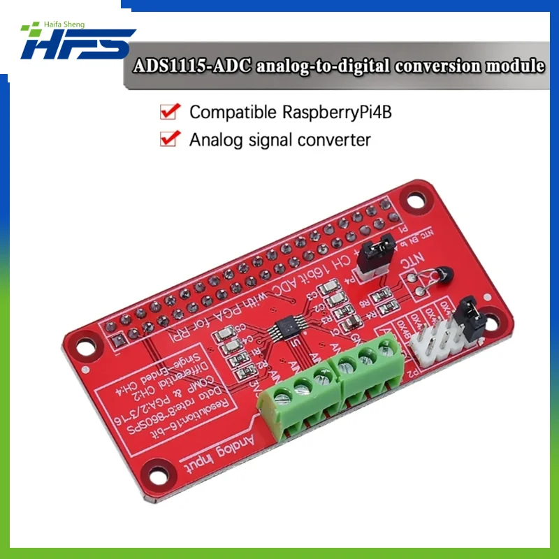 Modul ADC 3.3V ADS1115 resmi untuk Raspberry Pi 3/2 / B + / I2C RPI ADS1115 ADC Analog ke Digital konverter UNTUK arduino