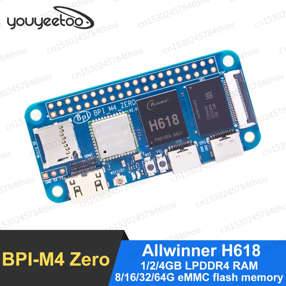 Banana Pi BPI-M4 ZERO Allwinner H618 Development Boards ARM Mali G31 GPU 2.4G/5G WIFI 4G LPDDR4 32G eMMC Single Board Computer