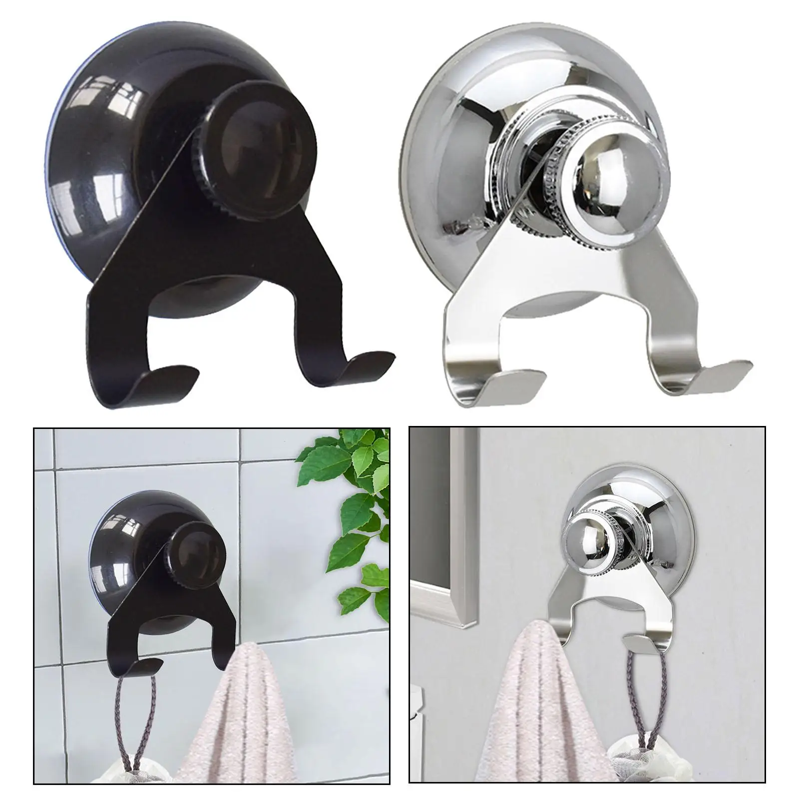 Suction Cup Hook No Drill Utility Hooks Removable Heavy Duty Wreath Hanger for Glass Window Home Kitchen Bathroom Restroom Robe