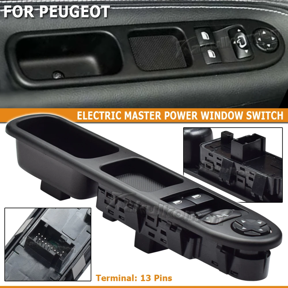 6554.QA 6554QA 9654859677 96642446XT Schalter für elektrische Fensterheber, vorne links, Fahrerseite, für Peugeot 207 207SW 207CC 2006-2009 – Detail 4