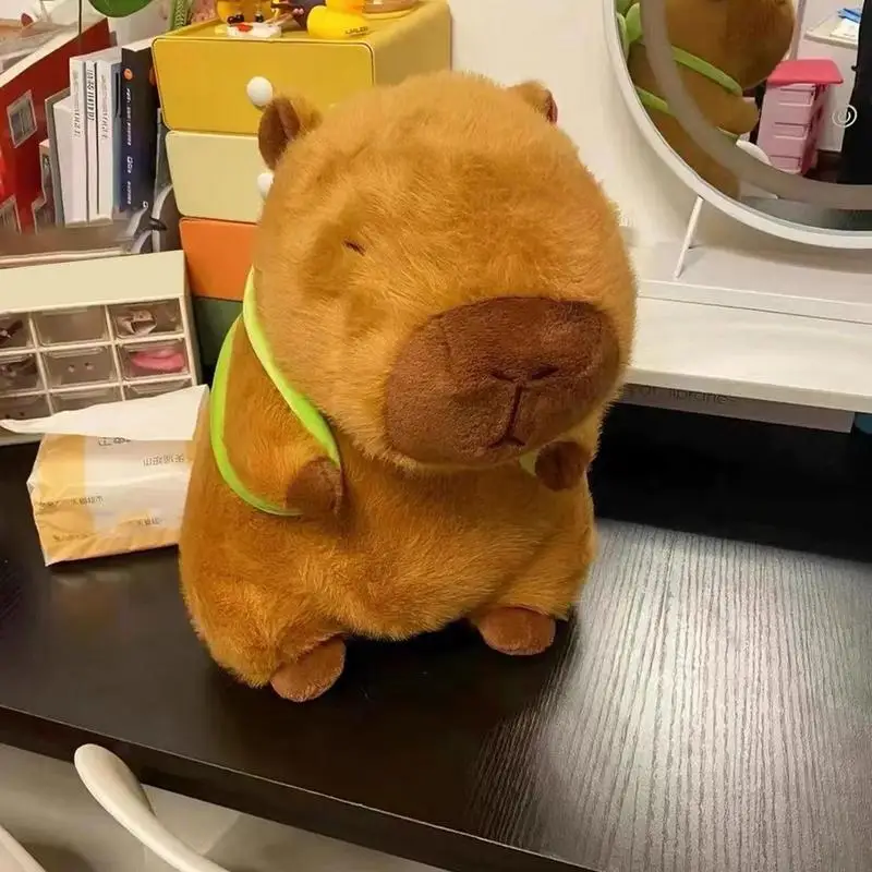 Simulation Capybara Plush Toy with turtle on th back Soft Plushie Capybara stuffed toy for kids Home Decoration birthday gift