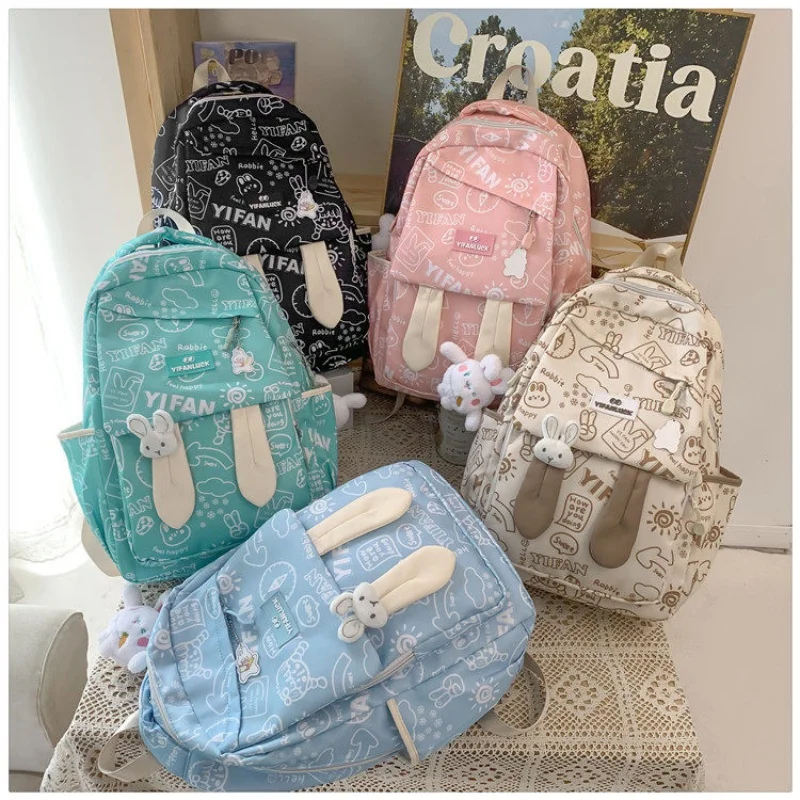 

2026 New Student Backpack, Laptop Bag, Fashionable And Cute Printed Travel And Play Backpack