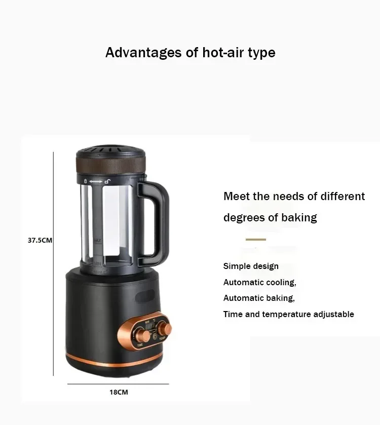 New 220V Electric Coffee Bean Roaster Baking Machine With Temperature Control And Timing Function Automatic Cooling