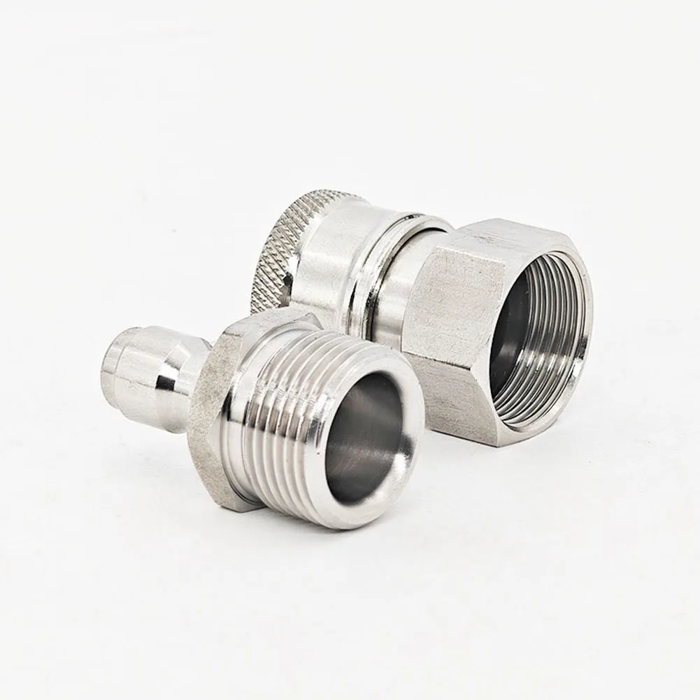 Stainless Steel High-Pressure Washer Quick Connector Leak-Proof Fitting Compatible With Garden Hose And Car Wash Pumps 22x1.5mm