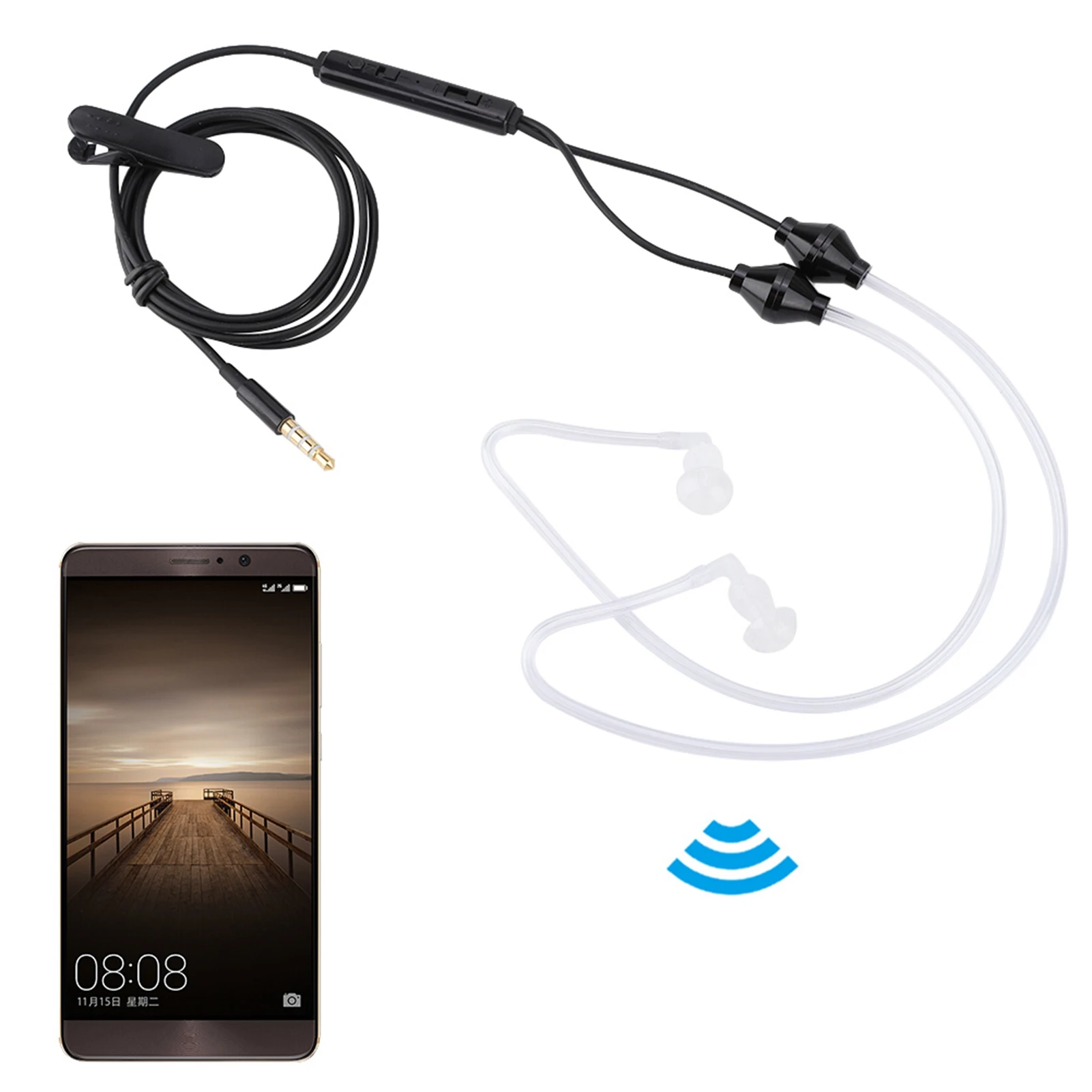 3.5mm Earphone Anti Radiation 3.5mm Air Acoustic Tube Earpiece Microphone Earphone for Mobile Phone Earphone Portable Earphone