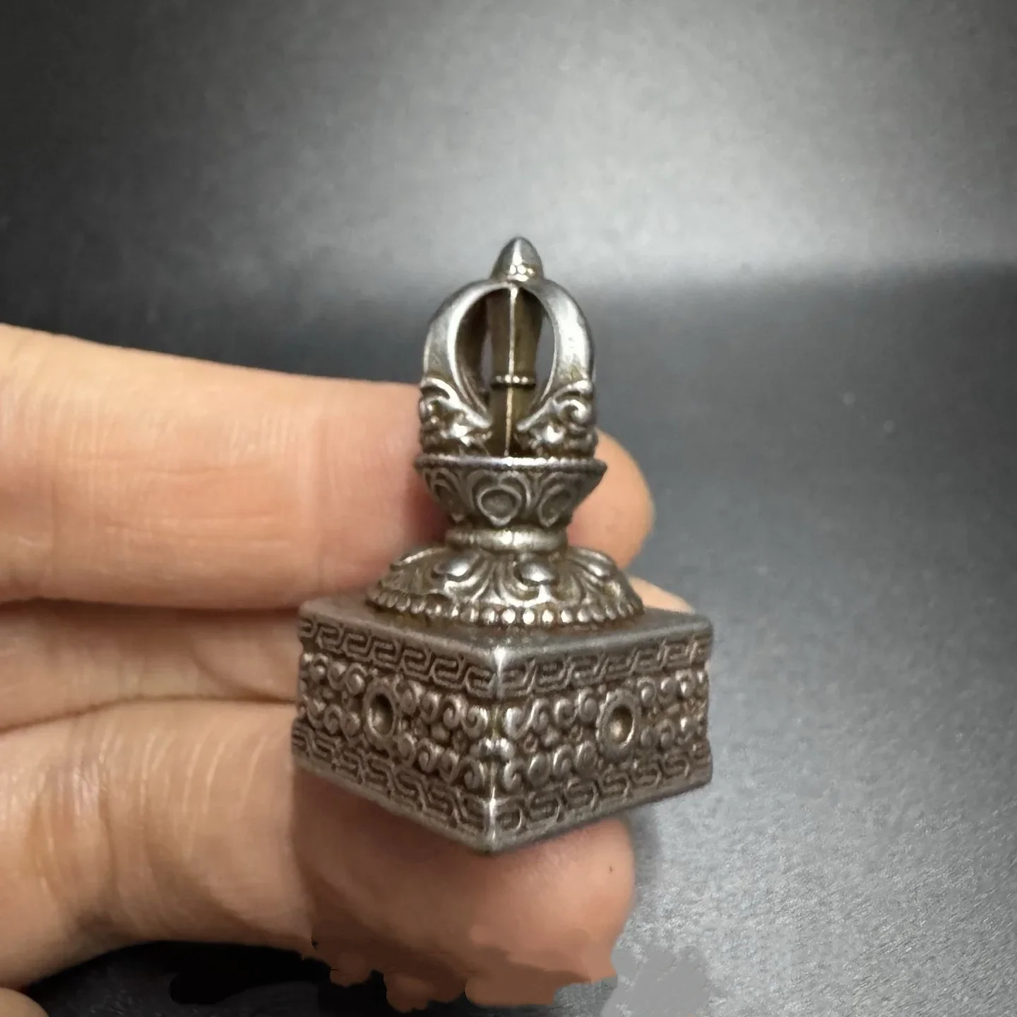 Xizang Meteorite Tiantie Tibetan Seal Pendant Small Pendant Statue
