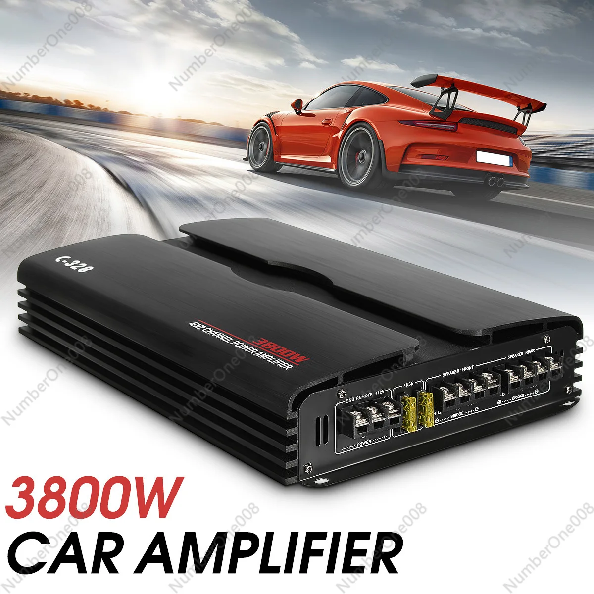 Car Audio Modified Four-channel 4-channel 12V Power Amplifier Car High-power Power Amplifier C-328 Power Amplifier 3800W