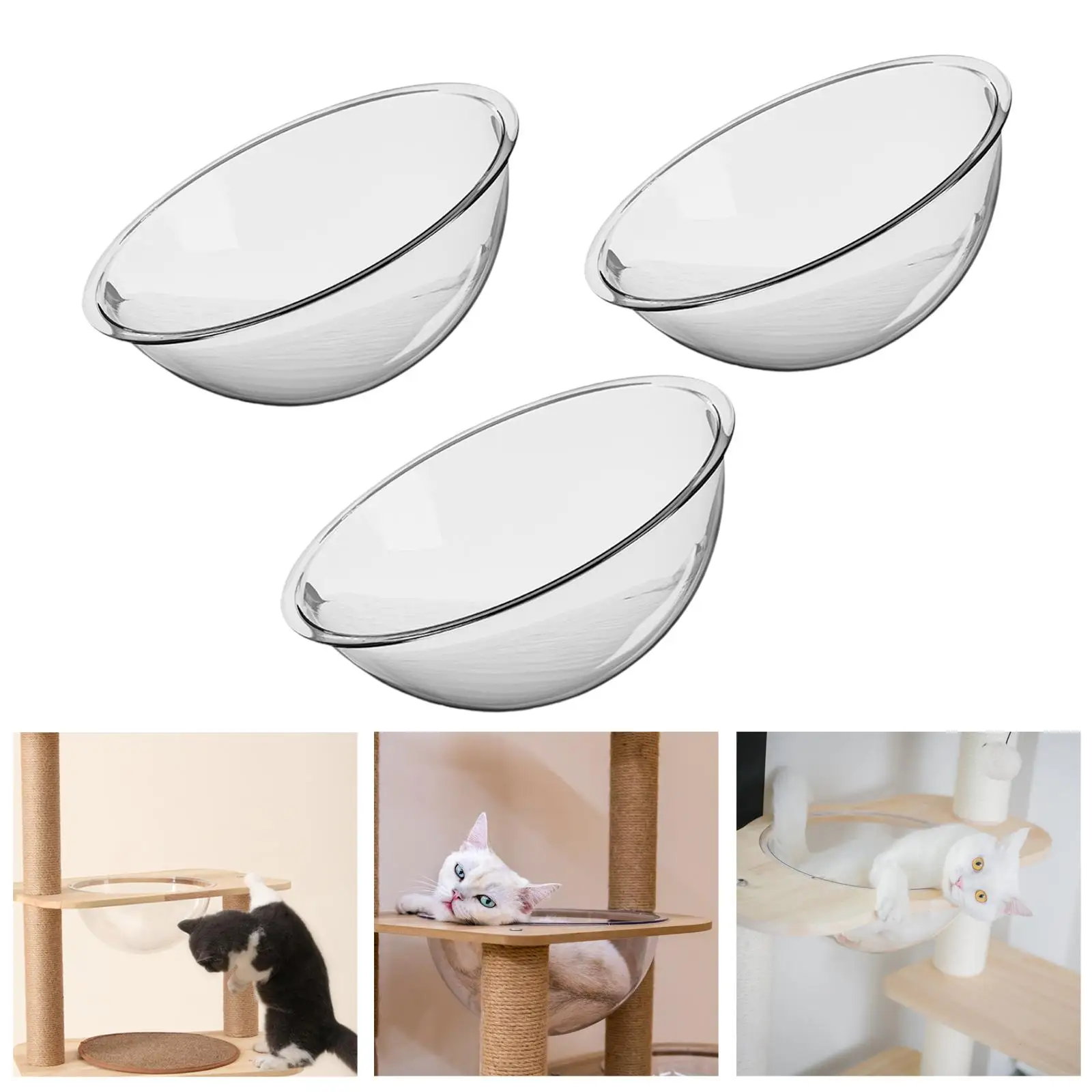Clear Capsule Cat Bed Cat Bowl Bed Bed Replacement Anti Scratch Transparent Cat House for Lounging Sleeping Playing Kitty Kitten