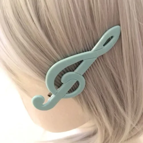 Imagen 1 del producto Pinza para el pelo con nota musical Vintage coreana Y2K, pinza de cocodrilo de pico de pato para flequillo lateral, accesorios Retro para el cabello para mujeres y niñas, regalo
