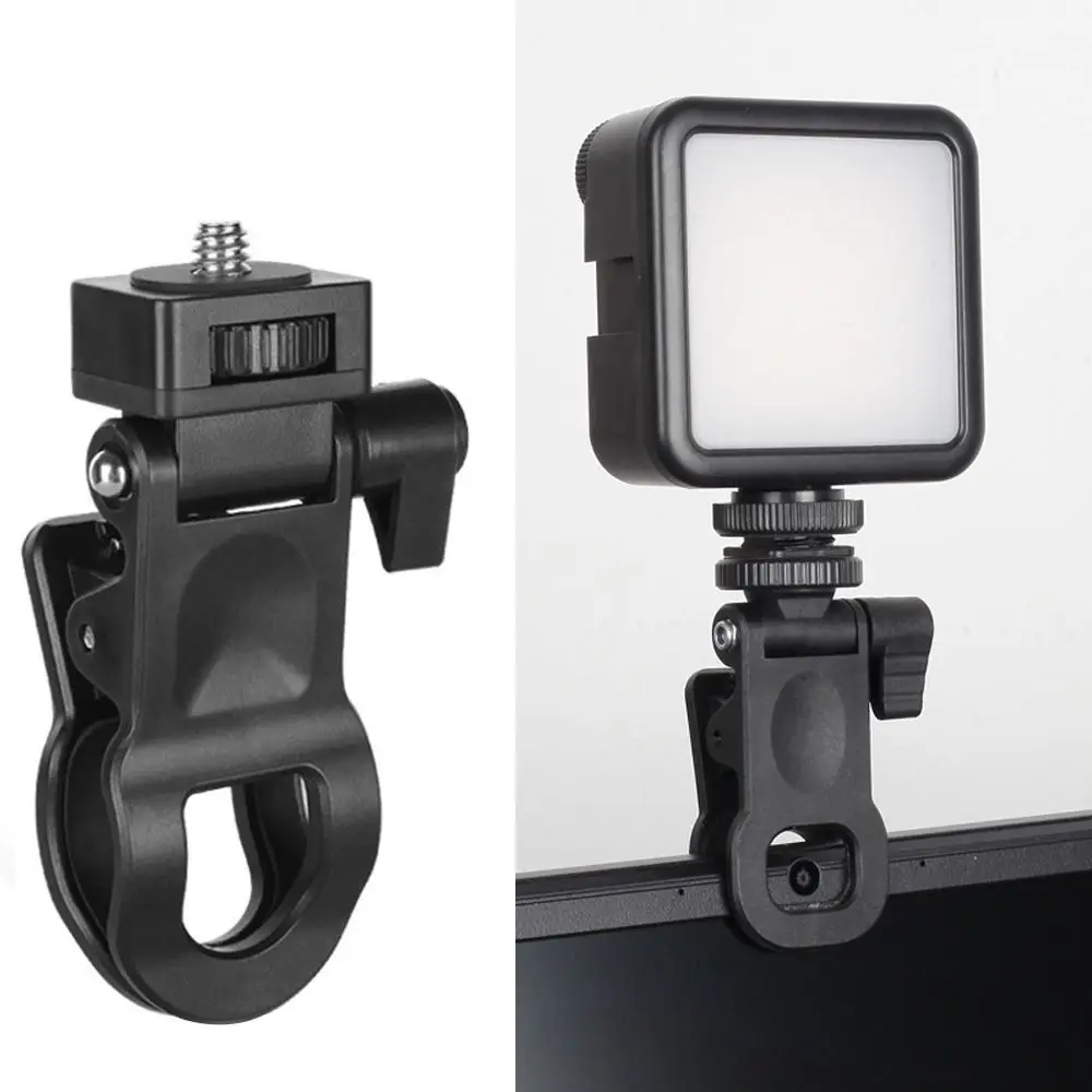 

1/4 Screw Mount Mini Fill Light Clip Portable Mobile Phone Computer Fill Light Fixed Camera Flash Holder Plastic