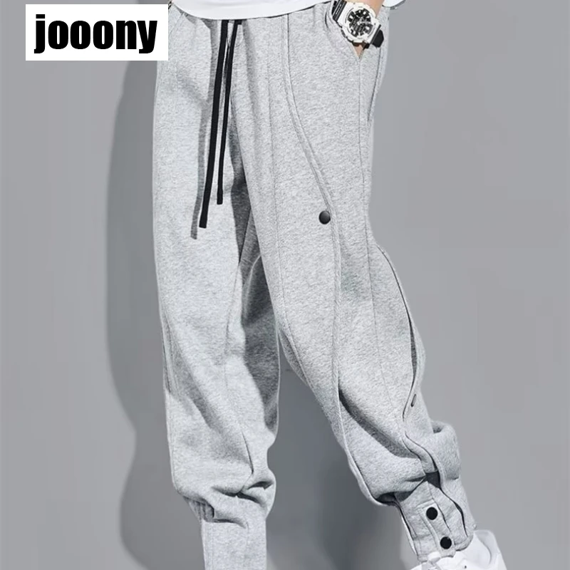 Versatile Fashion Men's Sweatpants Loose-fit 2024 New Winter Fleece-lined Casual Pants Trendy Brand Waist-adjustable Joggers