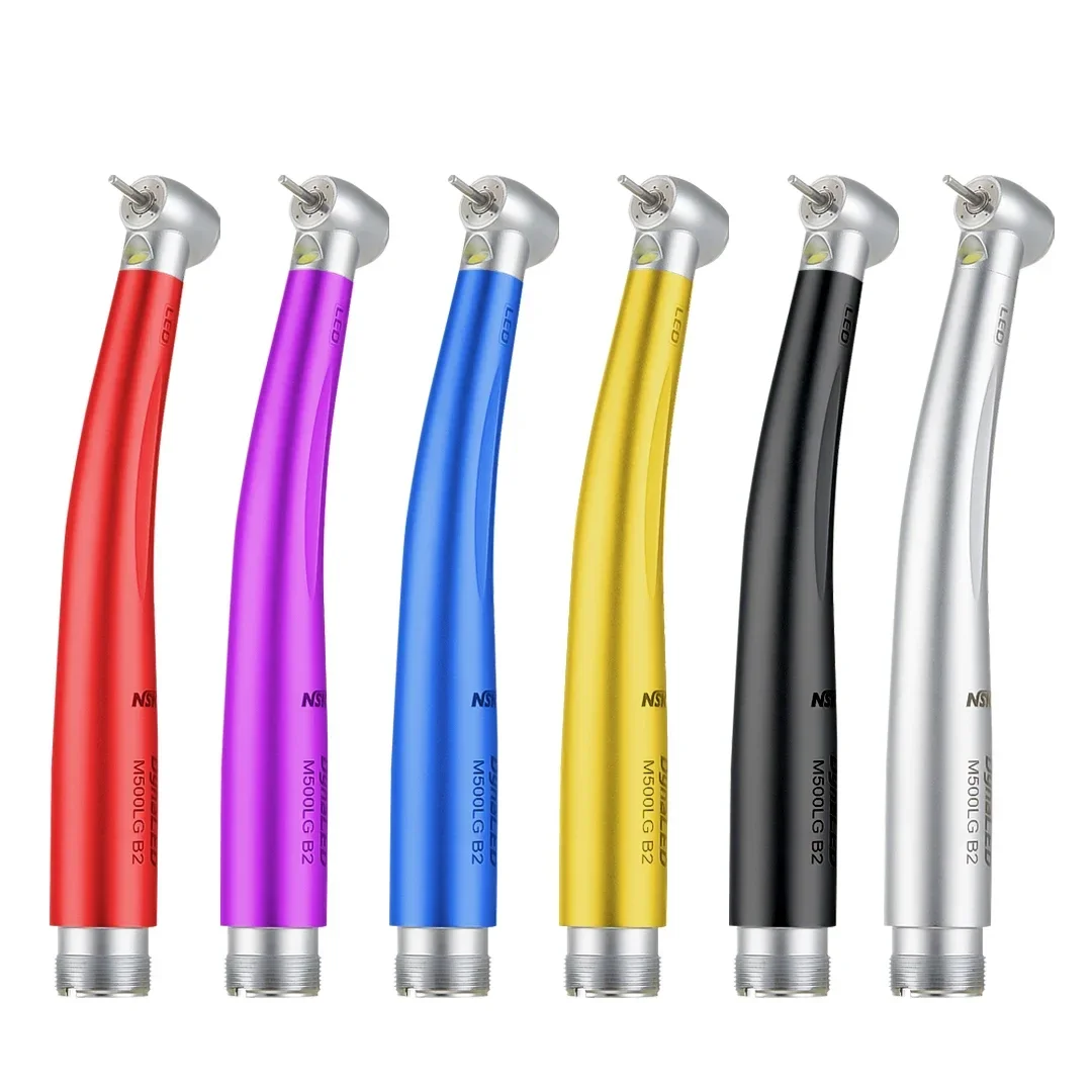 NSK DynaLED M500LG Turbine Handpiece Push Button Dental High Speed Handpiece with LED Light 4 Water Spray Ceramic Bearings