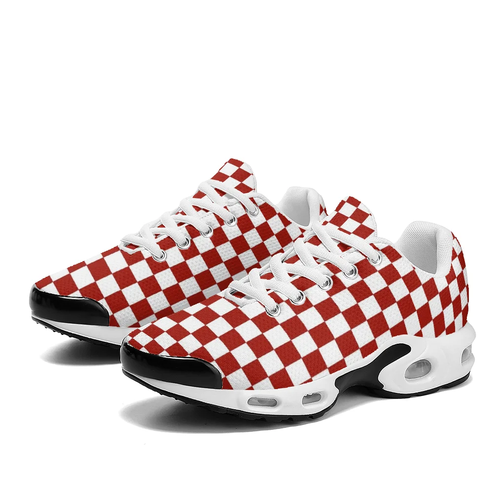 

Classic checkerboard Print Air Cushion Shoes Custom Casual Fashion Sneakers Breathable Mesh Sports Shoes for Men and Women
