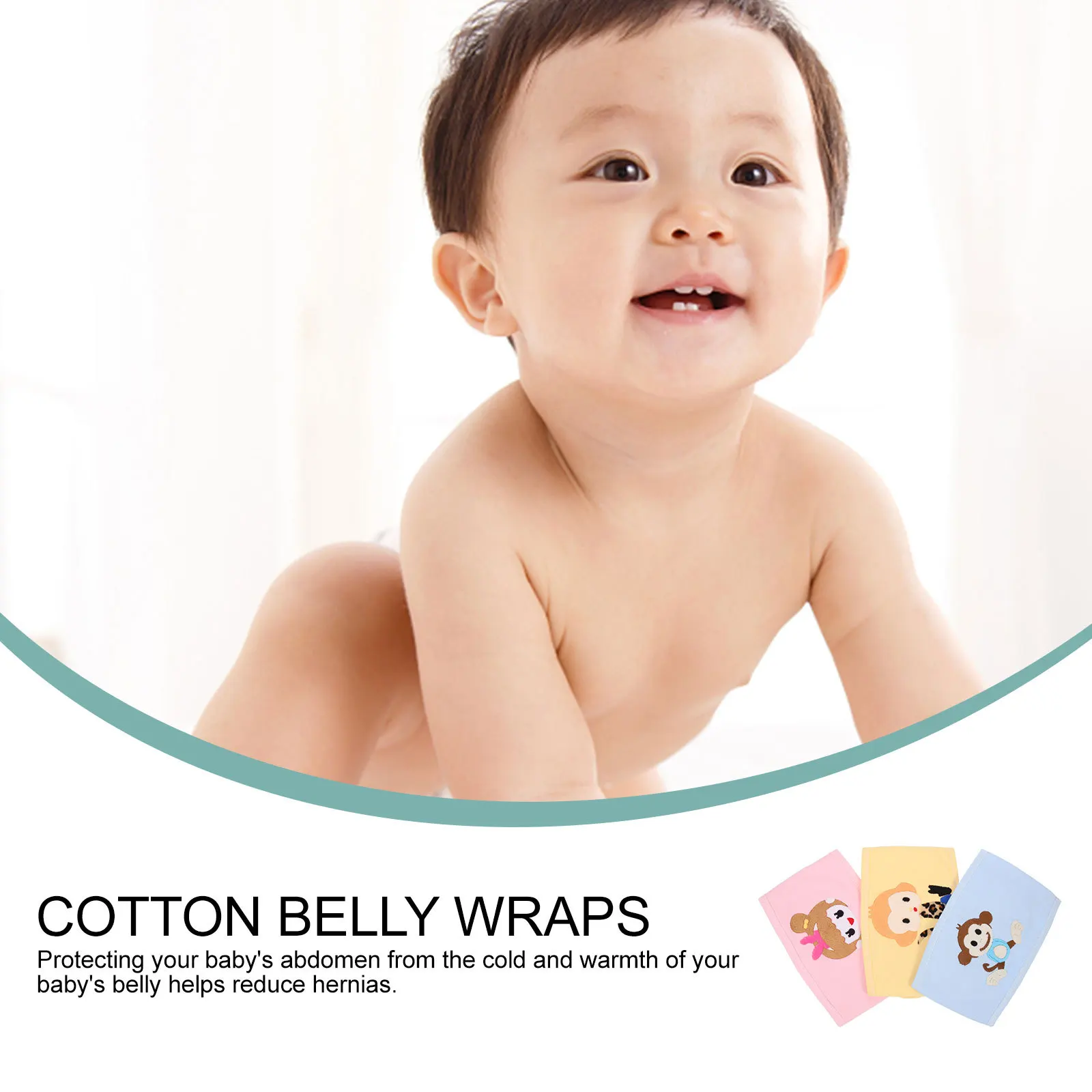 3 pezzi fasce per cordone ombelicale per bambini fasce elastiche per pancia neonato in cotone protezione addominale cinture per ombelico per neonati resistenti al freddo