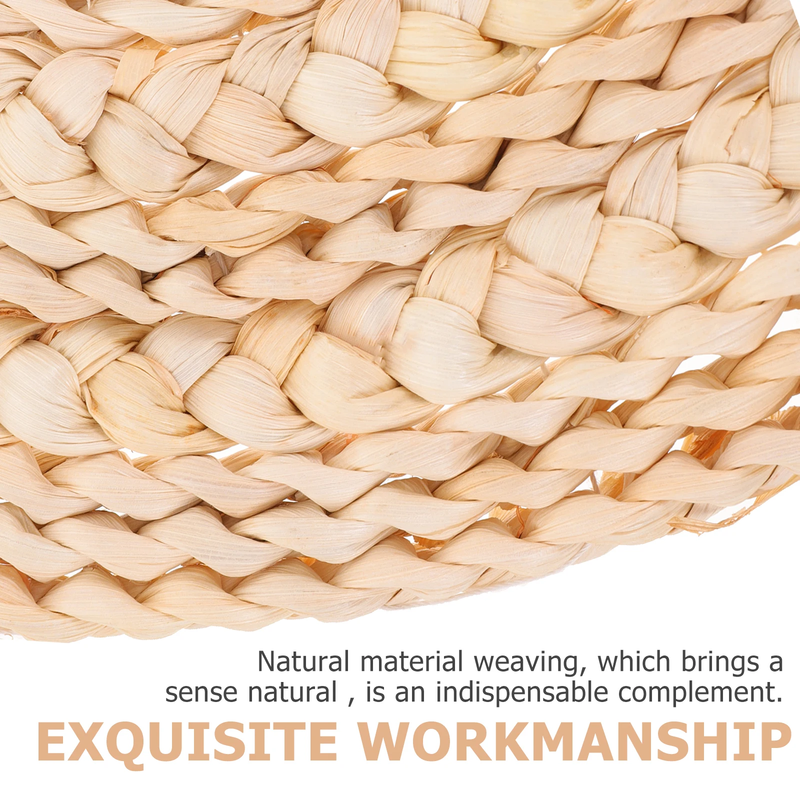

Large Braided Corn Husk Placemat Handwoven Rustic Table Mat Heat Resistant Dining Table Cutlery Protector Braided Placemat