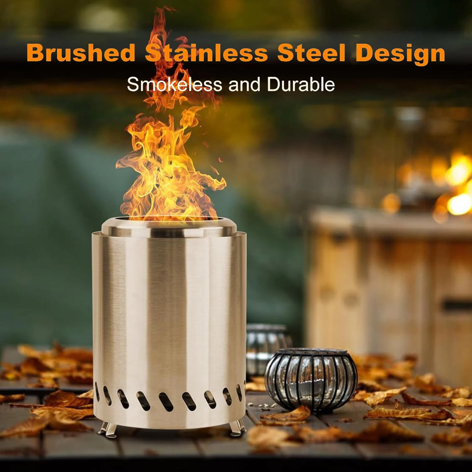 Portable Camping Wood Stove with Durable Stainless Steel Material Cooking Tool Suitable for BBQ Picnic Hiking