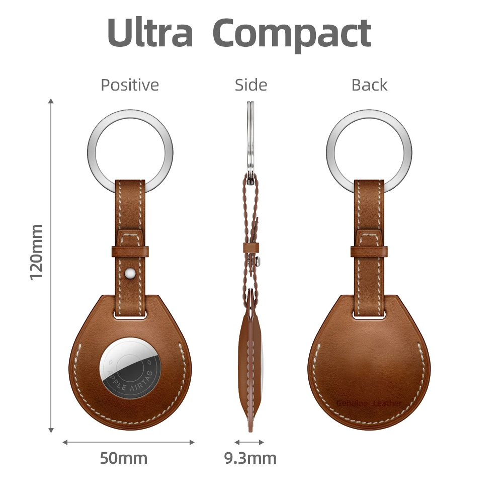 For Apple Air Tag Case Genuine Leather Case For Airtag Keychain Accessories Airtags Holder Luxury Authentic Leather