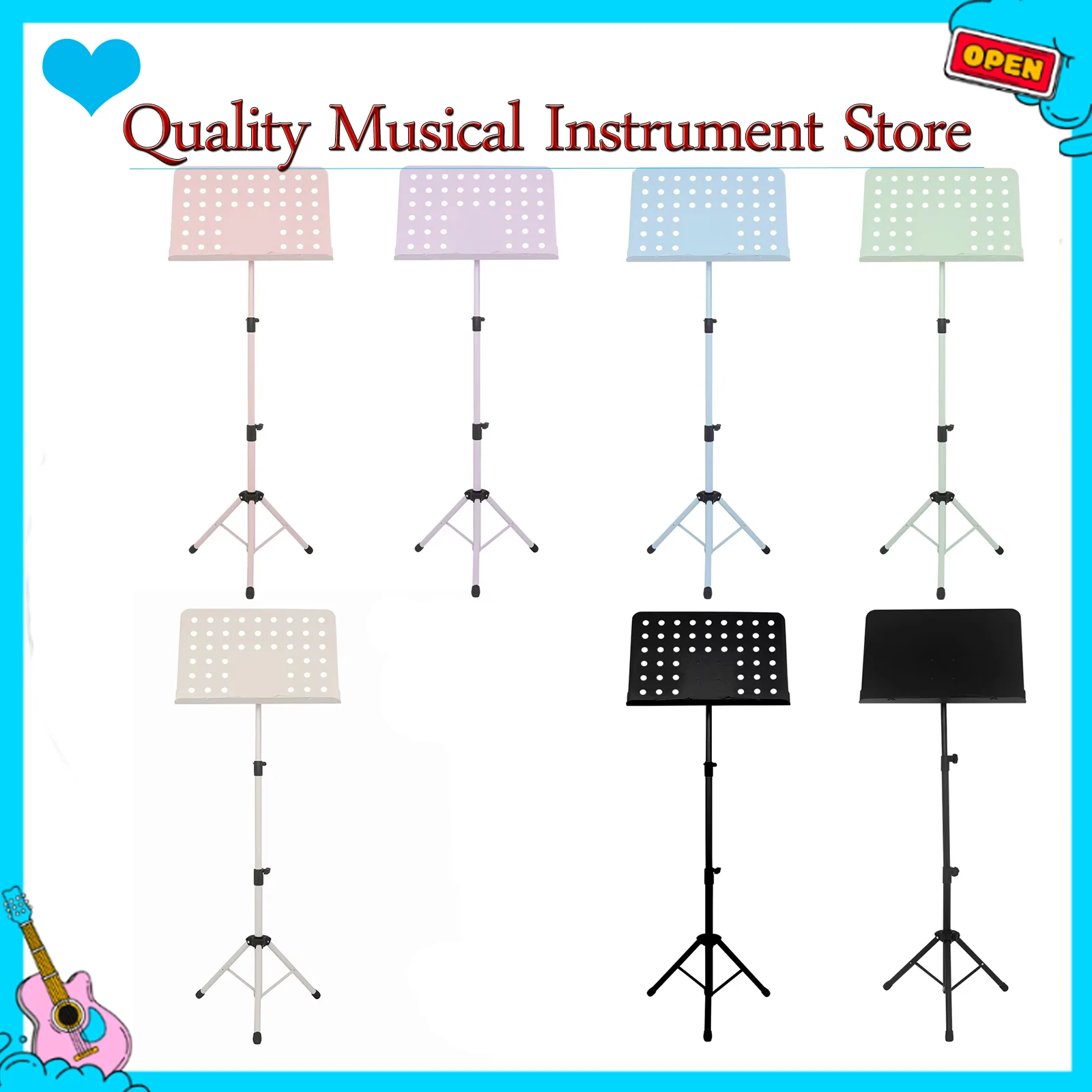 

IRIN Sheet Music Score Collapsible Tripod Stand Holder Aluminum Alloy Foldable Music Sheet Stand Piano Guitar Violin Music Stand