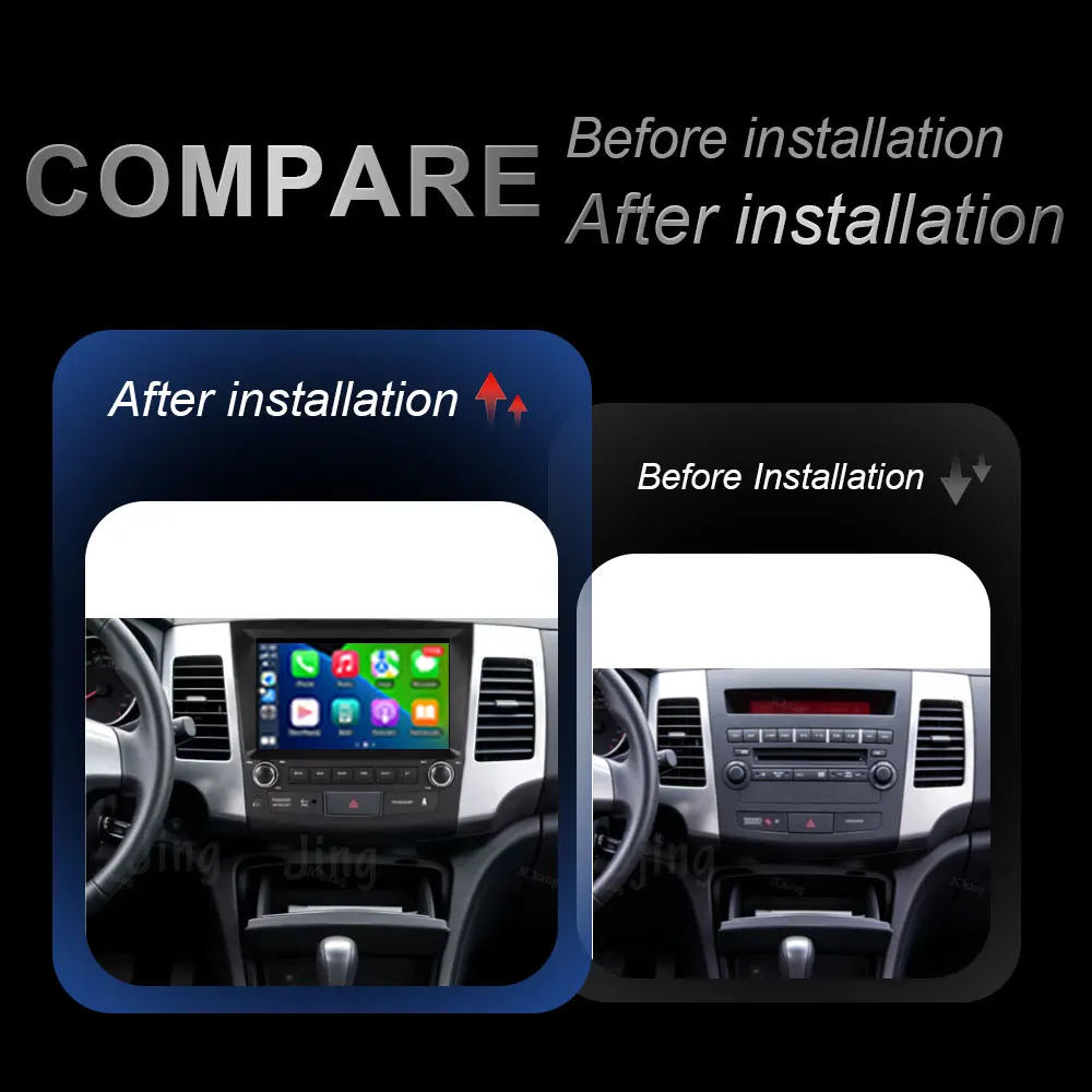 9 inch for  Mitsubishi Outlander 2 2008 - 2015 Android Auto Car Radio Mutimedia Player GPS Navigation Bluetooth4G DSP WFi QLED