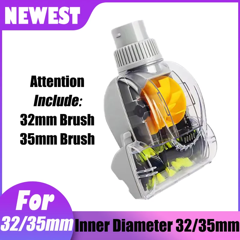 

For 35mm 32mm Universal Cyclone Vacuum Cleaner Head Turbo Floor Brush Head Power Nozzle Mini for Carpet Bed Small Place Cleaning