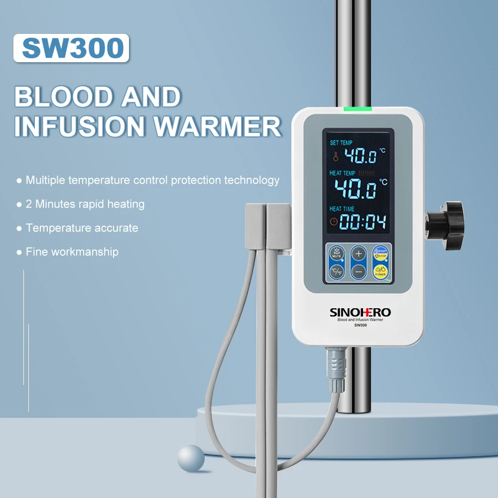 SW300 Human Veterinary Color Display Fast Heating Portable Medical Fluid Heater Single Channel Blood Infusion Warmer