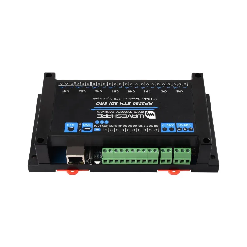 automated digital input RJ45 RS485 Industrial 8 relay RP2350 Relay Module RP2350 Dual-core & Dual-architecture controller