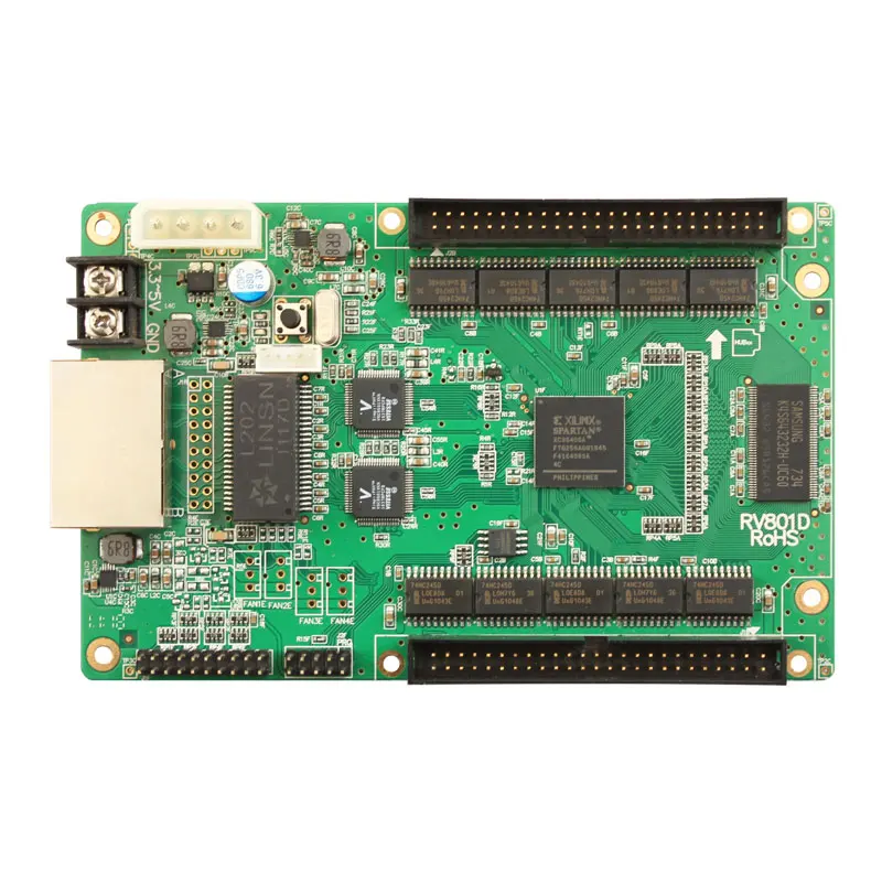 

Карта управления RV801D, синхронная приемная карта со светодиодным дисплеем, работающая с отправляющей картой TS802D для фиксированного светодиодного экрана