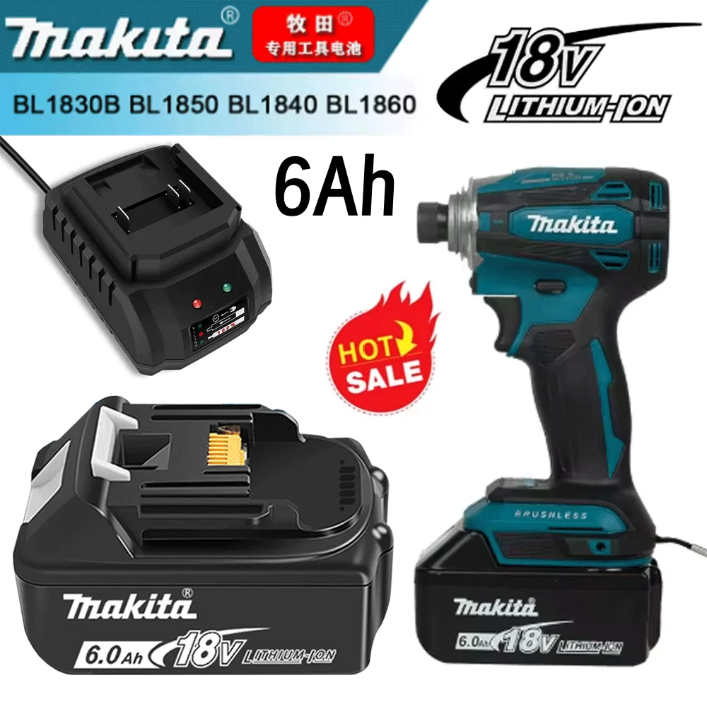 

Makita 100% original 18V lithium-ion Makita 6000mAh rechargeable power tool 18V replacement battery BL1860 BL1830 BL1850 BL1860B