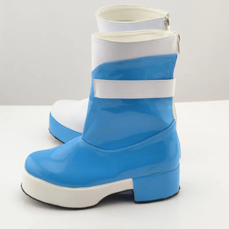 Luo Tianyi – chaussures de Cosplay bleues, bottes en Faux cuir pour jeu de rôle, pour femmes et filles
