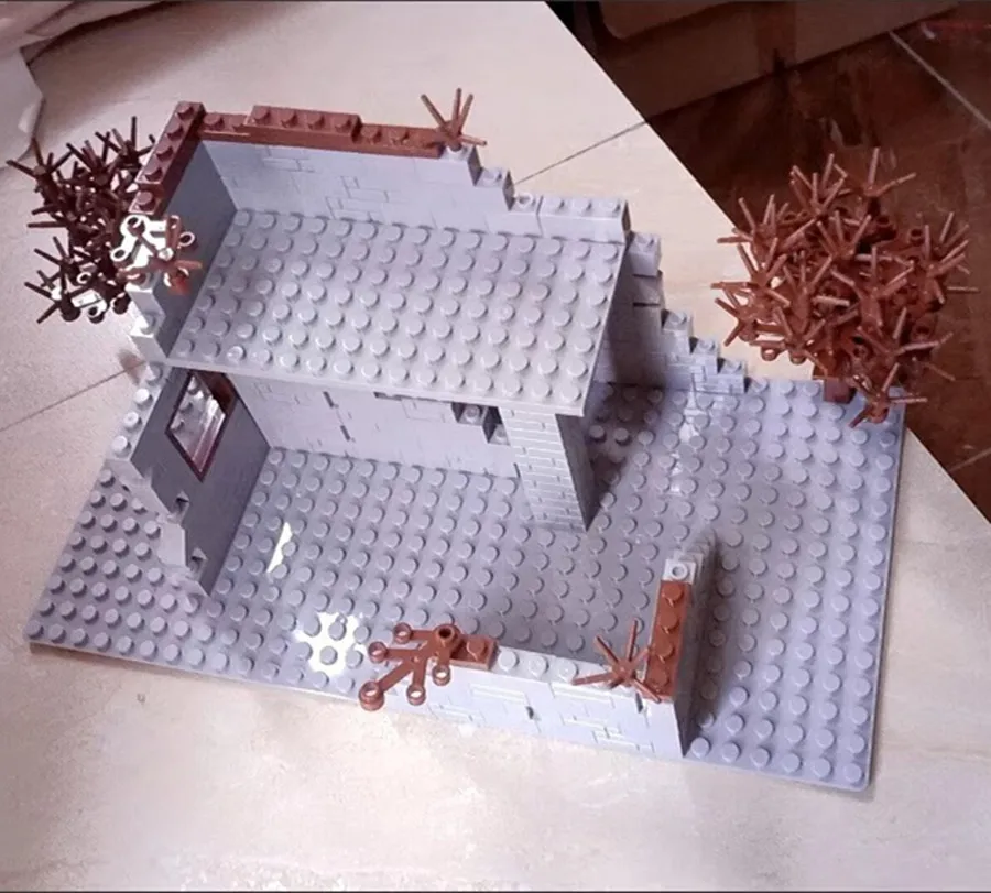 Blocs de Construction d'architecture militaire MOC WW2, ensemble de briques de Construction abandonnées pour champ de bataille pour garçons, passionné militaire