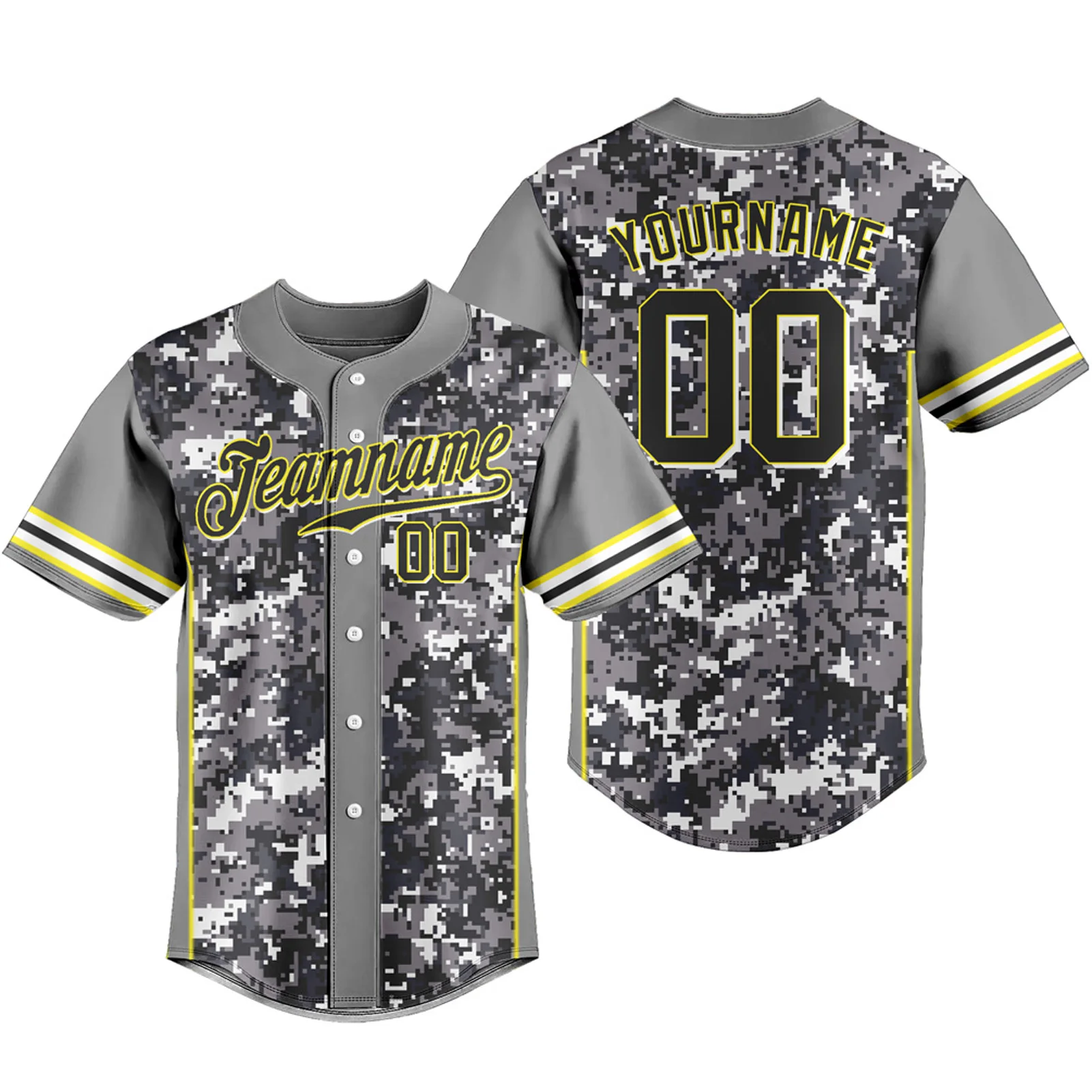 Custom Unisex Baseball Jersey  Camouflage T-shirts Breathable Sportswear Team Traning Uniform  Personalized Name Logo Number