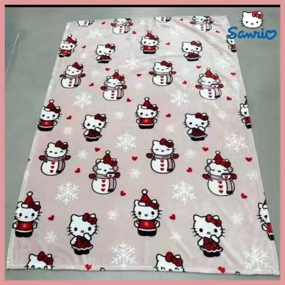 

Новинка Sanrio Хэллоуин привидение Hello Kitty плюшевое мультяшное большое Фланелевое милое одеяло Хлопковое одеяло для сна на диван простыня Рождественский подарок