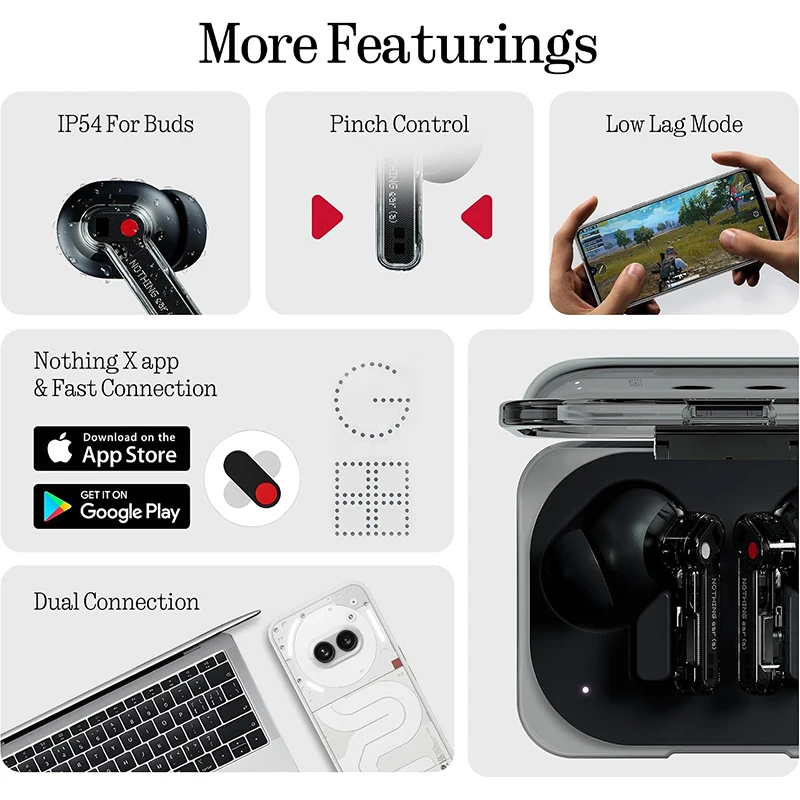 Nothing Ear (a) Wireless Bluetooth Headphones with ChatGPT Integration, Active Noise Cancellation, Bass Enhancement Algorithm and Up to 42.5 Hours Playtime 3