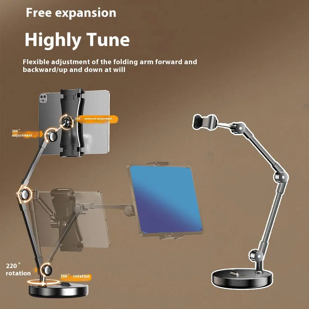 

Adjustable Phone Stand For iPad Tablet Multifunction Metal Extendable Lazy Bedside Desktop Live Foldable Stand Headrest Hol D9P3