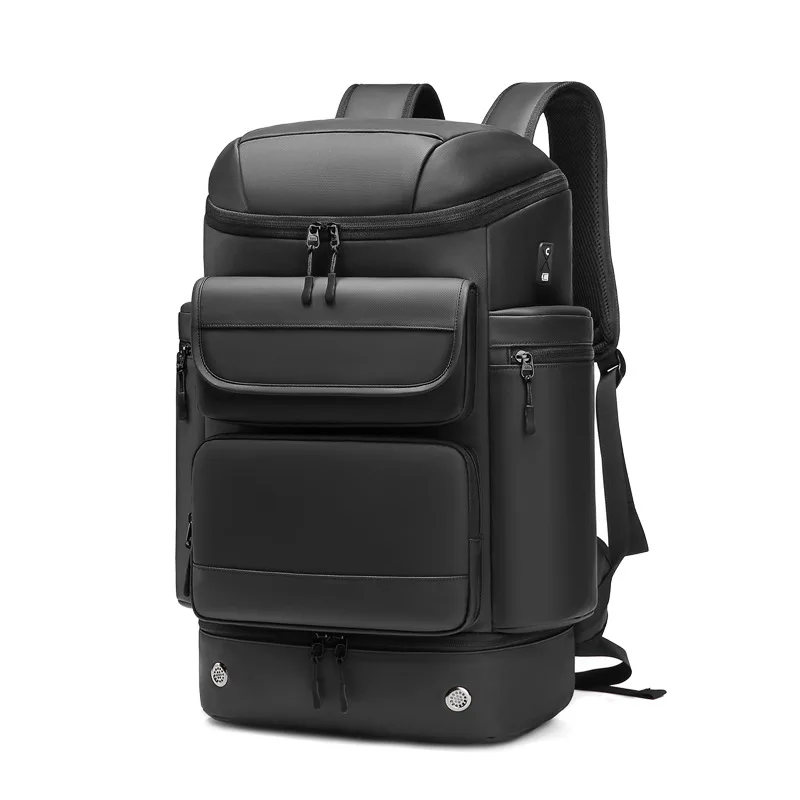 Mochila de viagem de grande capacidade para homens, mochila para laptop impermeável, mochila de negócios com sapato 50L