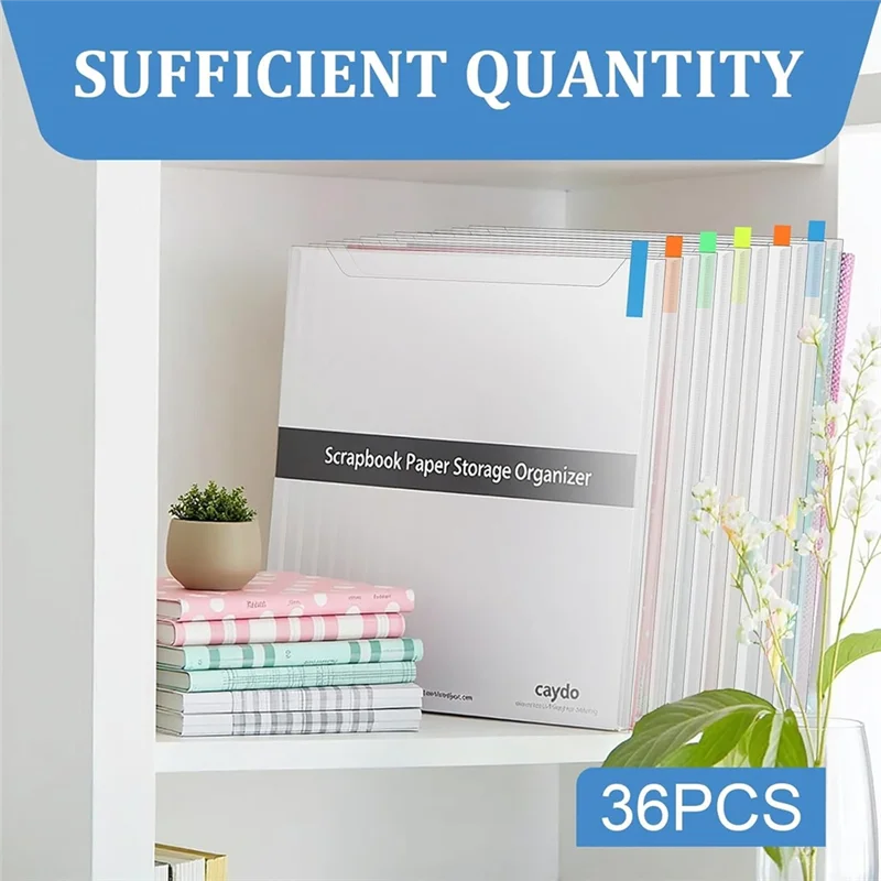 100 szt. karteczek indeksujących z klejem i 36 szt. przezroczystych organizerów do przechowywania papieru do scrapbookingu na karton