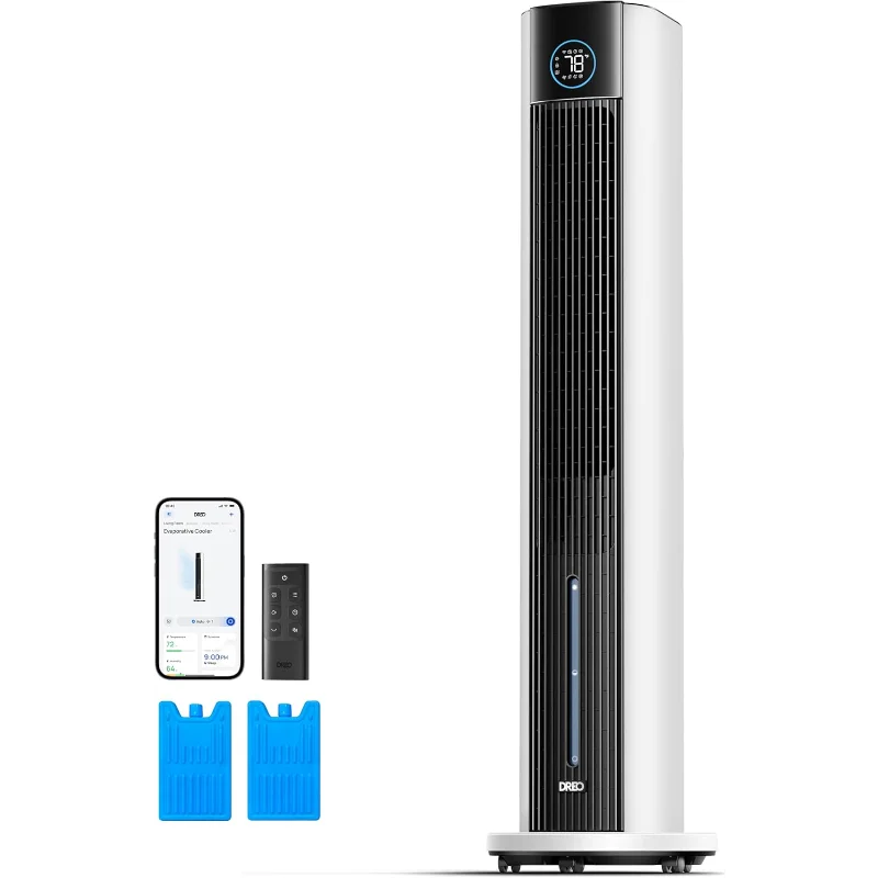 

Кулер с испарительным воздушным зажимом Dreo, 43-дюймовые охлаждающие вентиляторы, модернизированные с выдувом холодного воздуха 2025 года, 85 ° Осциллирующий напольный вентилятор для спальни