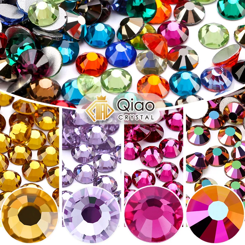 QIAO SS6-SS34 Strass-Kristalle in Großpackung, nicht heißklebend, funkelnde Diamantsteine für DIY-Näharbeiten, Hochzeitskleider, Schuhe, Taschen, Großhandel – Detail 2