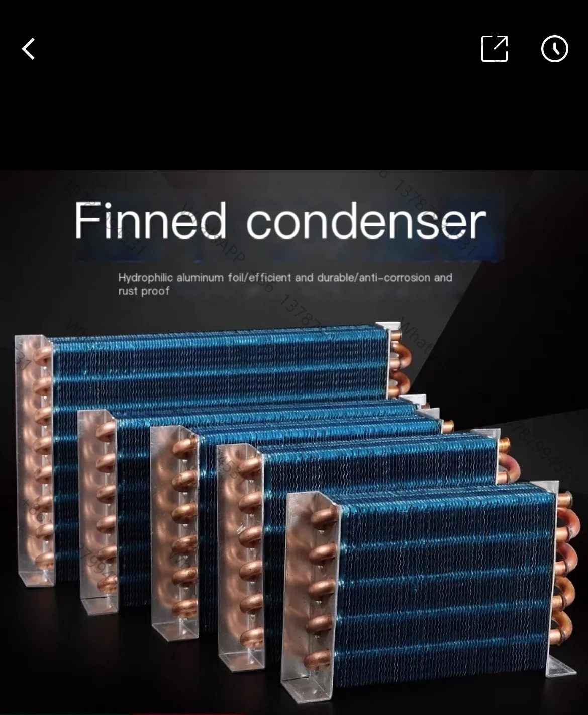 1PCS copper tube heat exchanger for Physical cooling condenser coil refrigerator aluminum fin heat exchanger Small without shell view 3