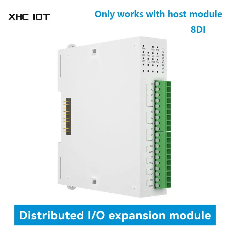 

8DI Distributed Remote IO Expansion Module Analog Switch Acquisition RJ45 RS485 Modbus Fast Expansion PNP NPN XHCIOT GAXXX8000